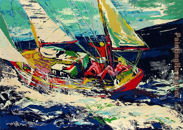 North Seas Sailing painting - Leroy Neiman North Seas Sailing art painting